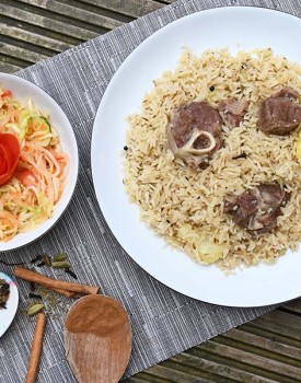 Lamb Pilau Rice with Kachumbari Salad